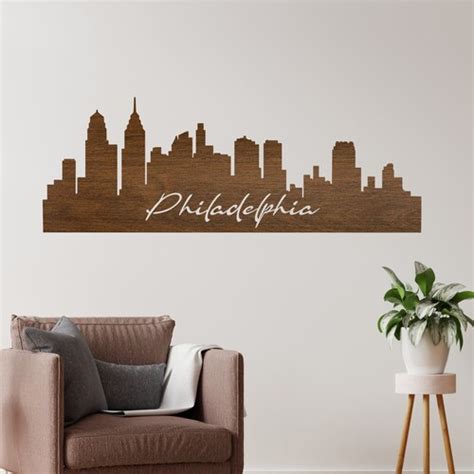 Philly Skyline Art Print Philadelphia Skyline Wall Art - Etsy