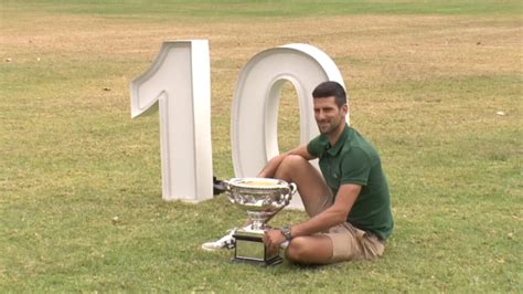 Novak Djokovic Celebrates His Th Australian Open Win Sky News Australia