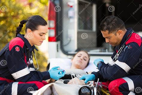 Paramedics First Aid Stock Image Image Of Care Ambulance 41854475