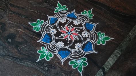 Margazhi Madham Color Kolam With Dots Rangoli Design New Kolam