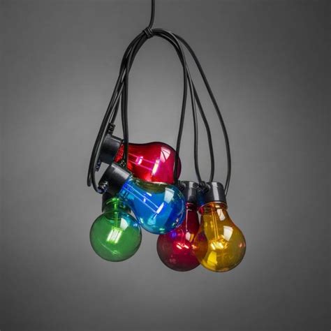 Konstsmide Festoon 2m Light Set 5 Led Bulbs Multicoloured Battery