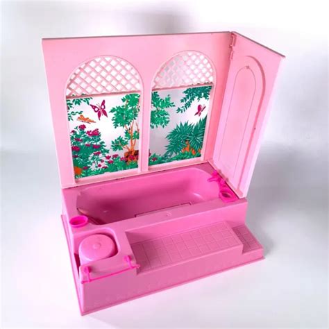 Vintage Barbie Bath Mattel Beauty Bubble Bath Pink Bath Screen Mirror