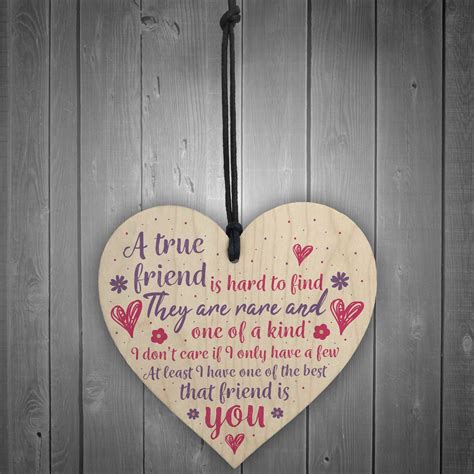 Wooden Heart Plaque A True Friend Is Hard To Find They Are Etsy