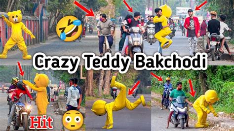 Crazy Teddy Bear Bakchodi On Road😂 Funny Dance Funny Reaction😂🤣 Prank