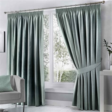 Dijon Blackout Thermal Pencil Pleat Curtains Duck Egg Williamsons Factory Shop