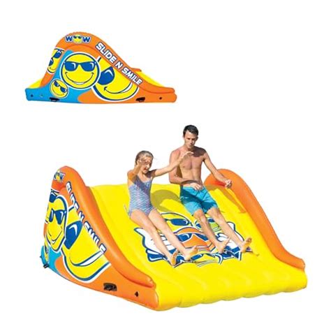 Wow Sports Slide N Smile Slide with 2 Lanes, Giant Floating Water Slide ...