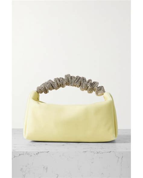 Alexander Wang Scrunchie Crystal Embellished Velvet Shoulder Bag In