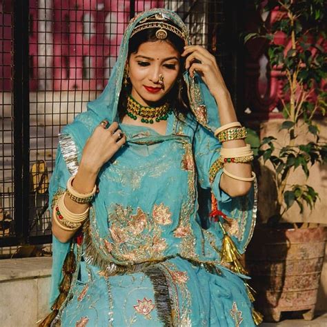 Beautiful Blue Rajputi Poshak Traditional Indian Dress Rajputi Dress