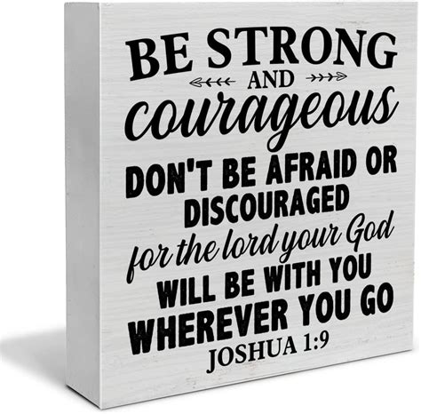 Zomyto 5 X5 Be Strong And Courageous Bible Verse Decorative Wooden Box