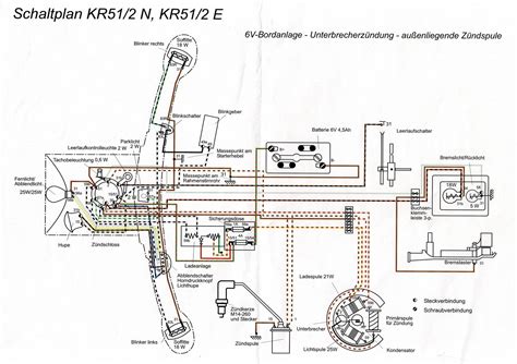 Kabelbaum F R Simson Kr Kr Sr Mit Schaltplan Schwarz