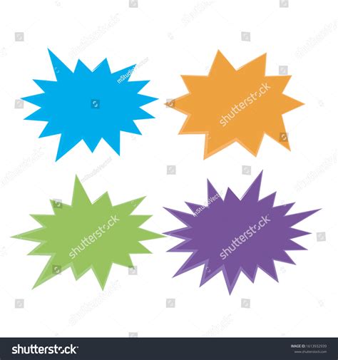 Starburst Speech Bubbles Set Bursting Icon Stock Vector Royalty Free