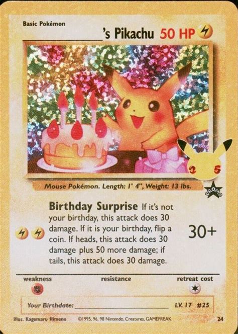 Birthday Pikachu 2021 Celebrations Classic Collection 24 Holo Price