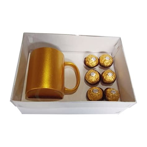 Caixa Para Presentes Caneca E Doces 22x15 5x9 TAMPA PVC 10 Und