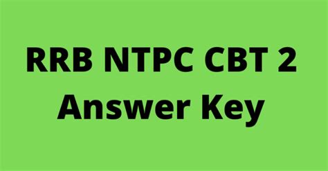 Rrb Ntpc Cbt 2 Answer Key Aadhaar Solution