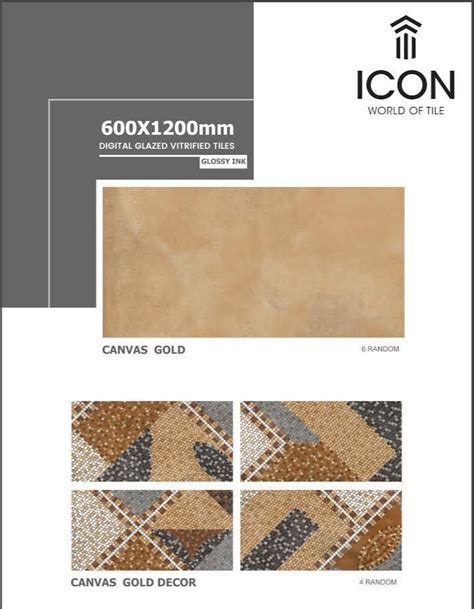 Ceramic Glossy Ink Canvas Gold Digital Glazed Vitrified Tile Thickness