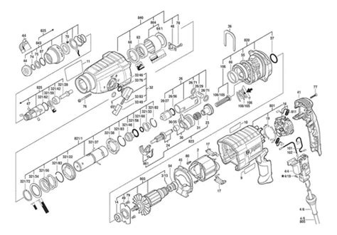 Vista Explodida Martelete Bosch Gbh 2 24d 3611ba02d0 127v à venda em