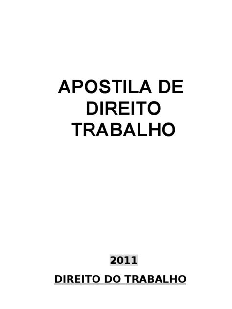 PDF Apostila De Direito Do Trabalho DOKUMEN TIPS