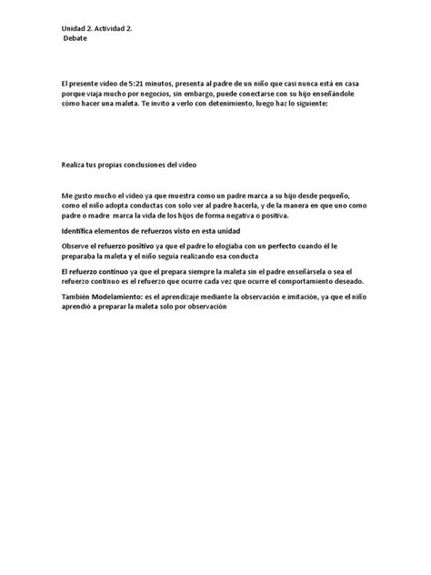 Unidad 2 Actividad 2 Debate Pdf