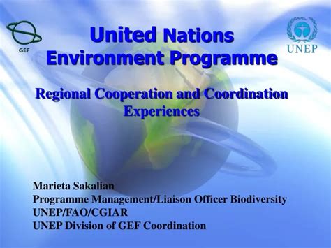 Ppt United Nations Environment Programme Regional Cooperation And