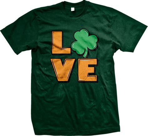 Love Shamrocks Clovers Irish Pride Ireland St Patricks Day Eire Mens T