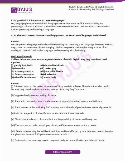 Ncert Solutions For Class English Hornbill Reading Skills Chapter