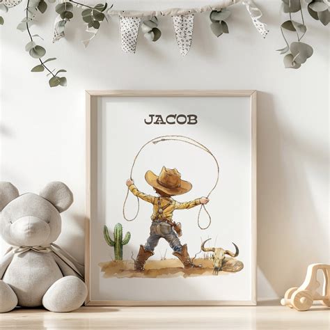 Personalized Cowboy Wall Art, Cowboy Room Decor, Cowboy Print, Cowboy ...