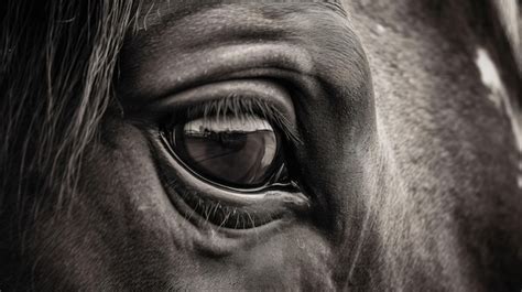 Premium AI Image | A close up of a horse's eye with a black background