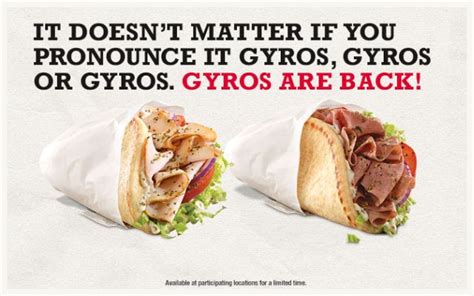 Gyros Back for a Limited Time at Arby's