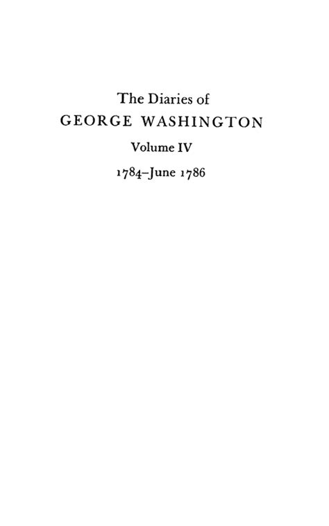 The Diaries Of George Washington Library Of Congress