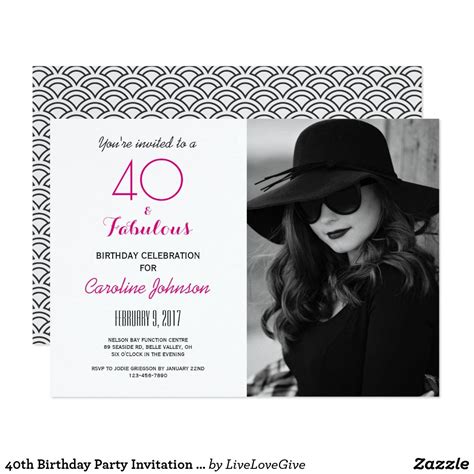 40th Birthday Party Invitation 40 And Fabulous Zazzle 40th Birthday Party Invites 40th