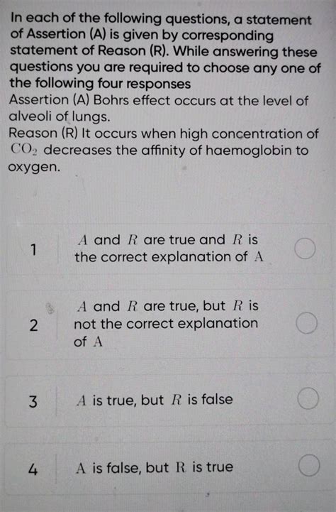 In Each Of The Following Questions A Statement Of Assertion A Is Given