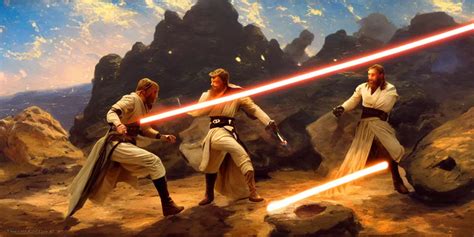 Obi Wan Kenobi Fighting Anakin Skywalker Lava In The Stable