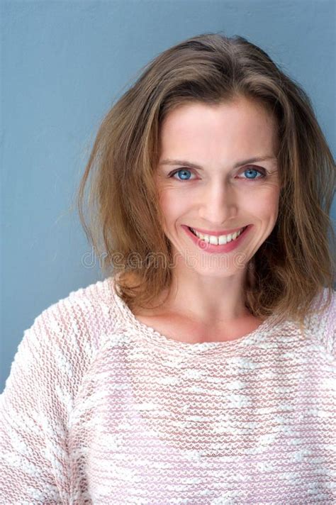 Portrait Of A Beautiful Year Old Woman Smiling Close Up Portrait Of