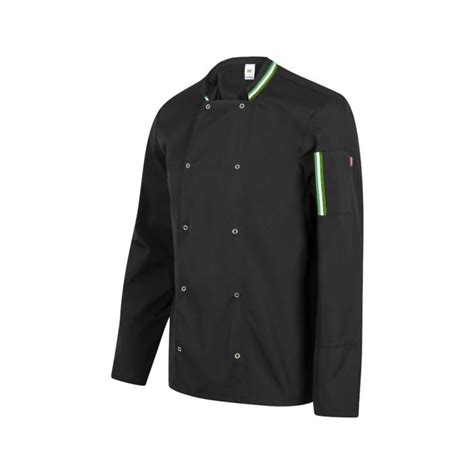 Chaqueta de cocina con automáticos manga larga Banderas Imprenta