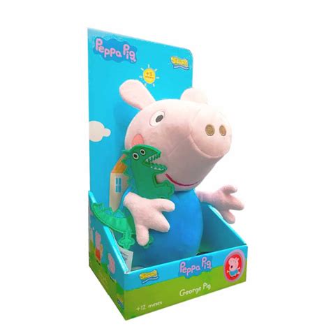 Pelúcia Infantil 30 cm Peppa Pig George e seu Dinossauro Sunny