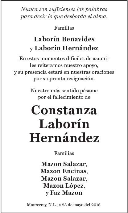 Constanza Laborín Hernández Obituario Esquela