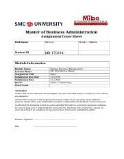 Su Latt Docx Master Of Business Administration Assignment Cover Sheet