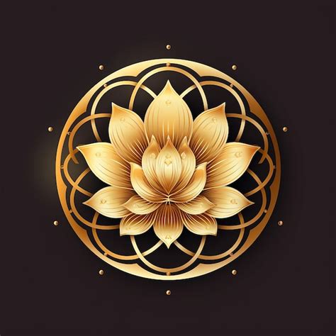 Premium AI Image | a gold flower with a lotus flower on the top of it.