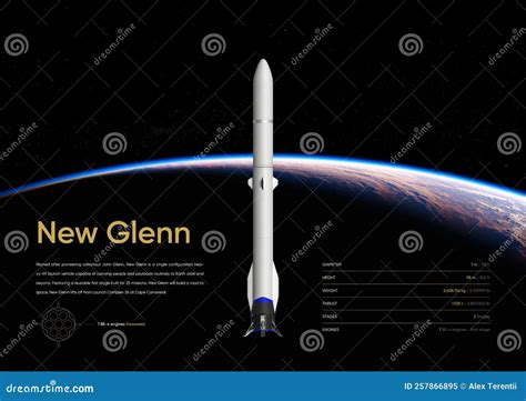 New Glenn Rocket 3d Illustration Poster Stock Illustration