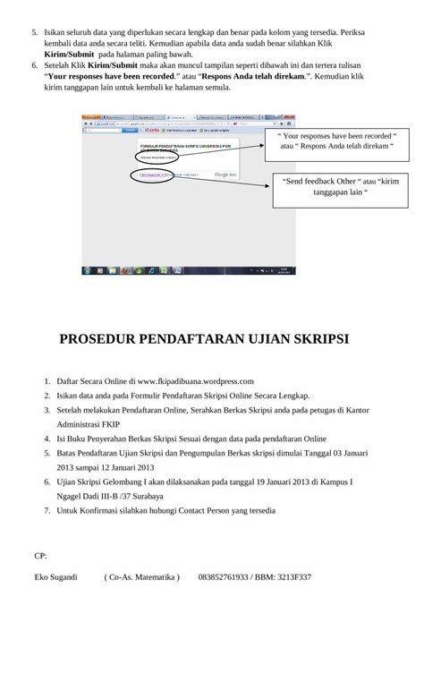 Pdf Prosedur Pendaftaran Ujian Skripsi Langkah Langkah