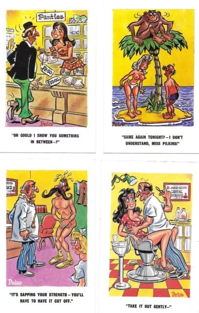 Comic Postcards Seaside Saucy Bamforth Topless Nude