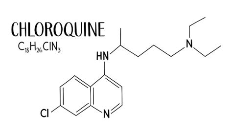 Chloroquine Handdrawn Struktur Molekul Vektor Ilustrasi Stok Unduh