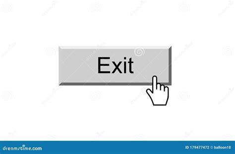 Exit Button Stock Illustration Illustration Of Hand 179477472