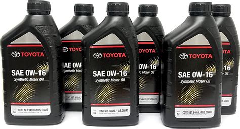 Amazon Toyota Paquete de 6 aceites sintéticos para motor SAE 0W 16