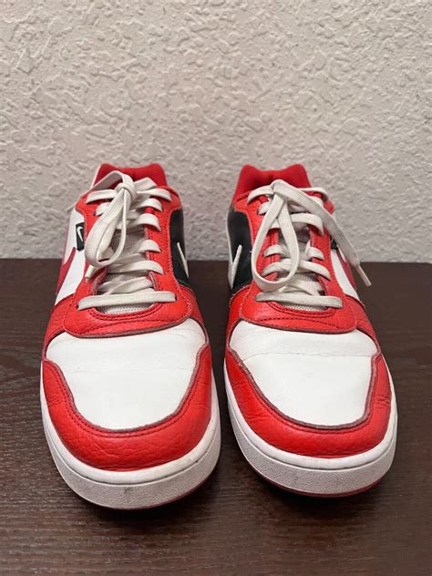 Nike Ebernon Low Premium White Black University Red Aq1774 101 Size 95 Shoes Ebay