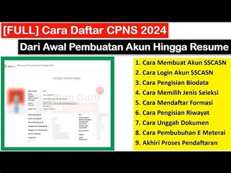 Full Cara Daftar Cpns Mulai Dari Pembuatan Akun Sscasn Hingga