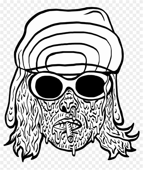 Black Label Cobain - Kurt Cobain Glasses Draw, HD Png Download ...