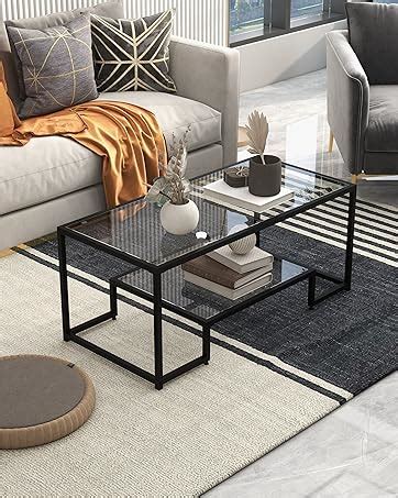 Amazon Tangkula Bamboo Coffee Table Modern Accent Center Table W