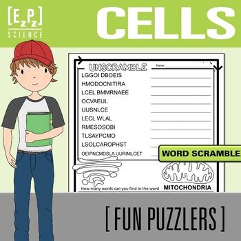 Cells Vocabulary Activity Science Word Scramble Puzzle For Early