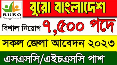 বর বলদশ নযগ ২০২৩Bangladesh Buro job circular 2023বলদশ